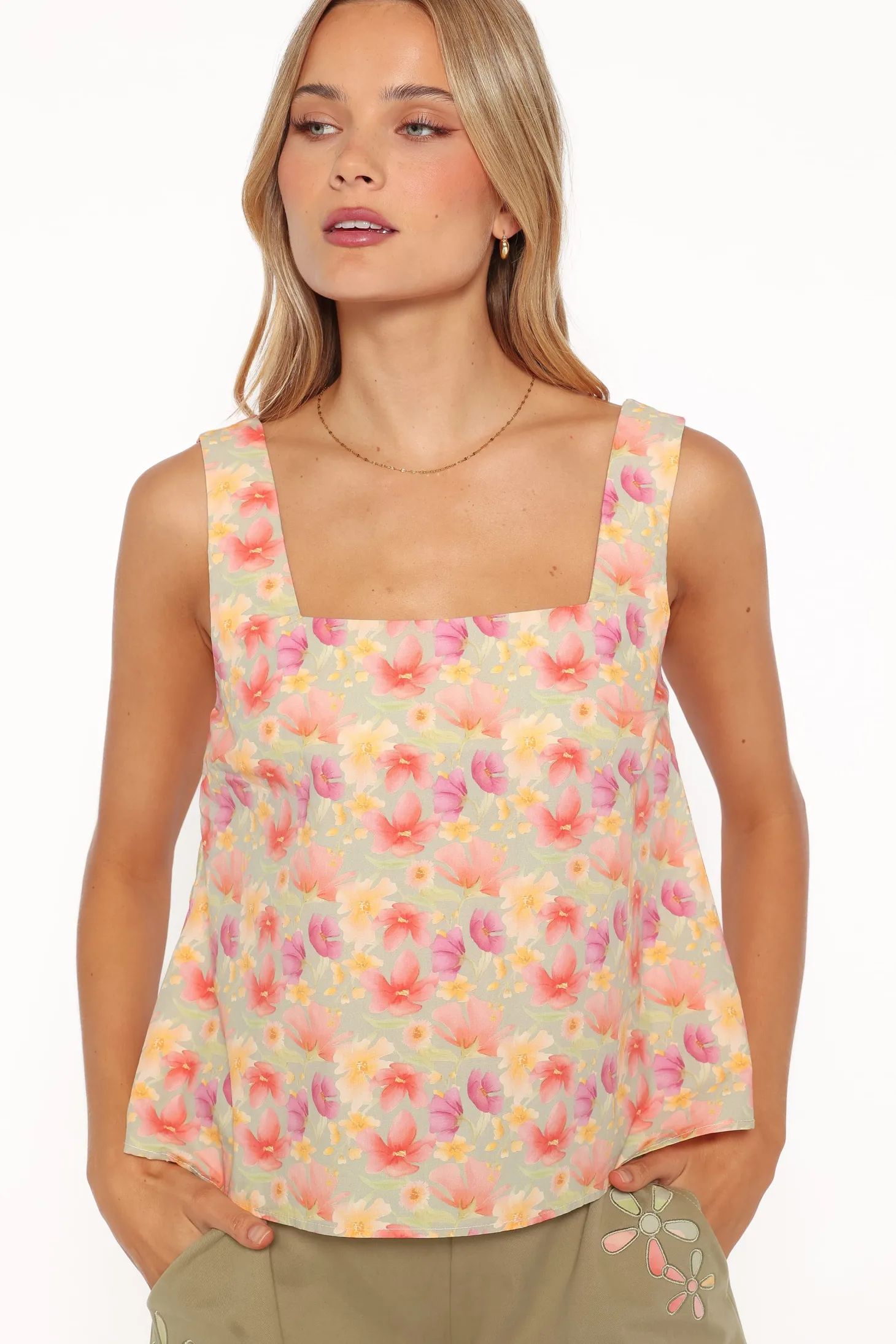 Talyn Button Back Top