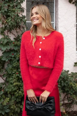 Tavan Crop Button Front Cardigan