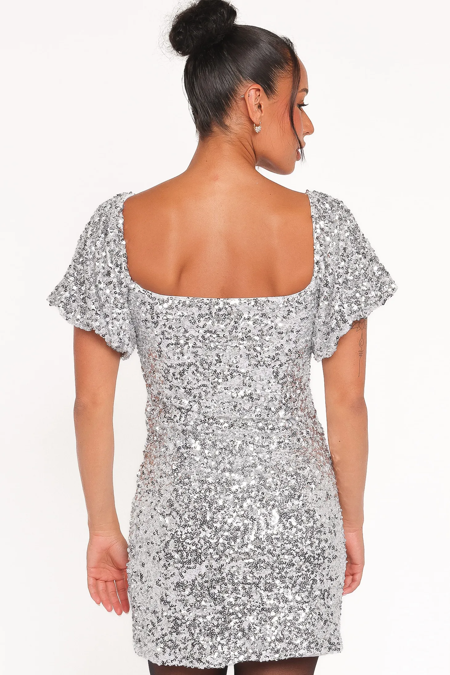 Tory Off Shoulder Sequin Mini Dress