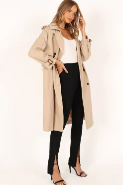 Trina Button Front Trench Coat