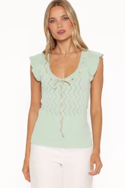 Tucker Pointelle Knit Top