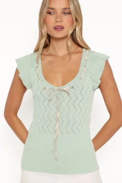 Tucker Pointelle Knit Top