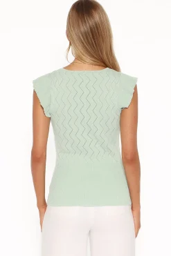 Tucker Pointelle Knit Top