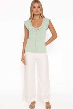 Tucker Pointelle Knit Top