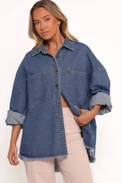 Twiggy Frayed Edge Denim Shacket