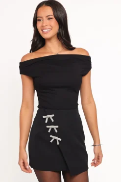 Tyra Mini Skirt With Embellished Bows
