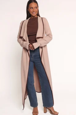 Vallis Contrast Trim Long Cardigan