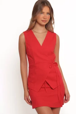 Vanni Wrap Front Linen Top
