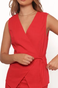 Vanni Wrap Front Linen Top