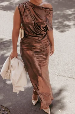 Velman Metallic Maxi Skirt