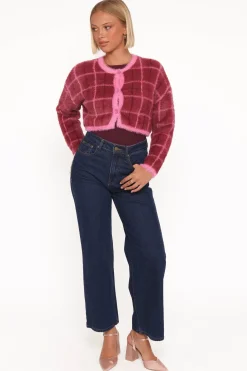 Viola Plaid Button Front Cardigan