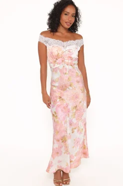 Voss Off Shoulder Lace Maxi Dress