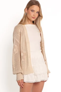 Winslow Open Knit Flower Cardigan