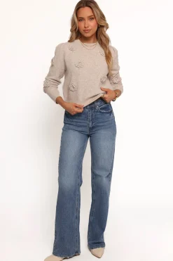 Wynne All Over Flower Knit Sweater