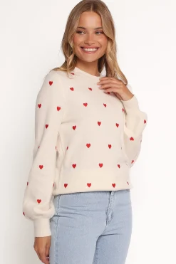 Xadie All Over Mini Heart Sweater