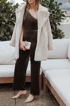 Xita Velvet One Shoulder Jumpsuit