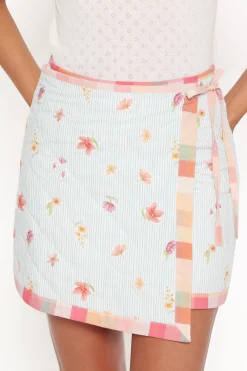 Yana Faux Wrap Quilted Mini Skirt