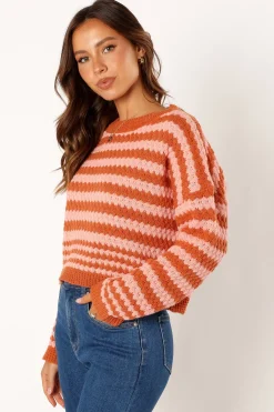 Yasmin Striped Crewneck Knit Sweater