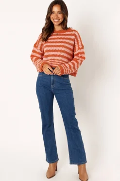 Yasmin Striped Crewneck Knit Sweater