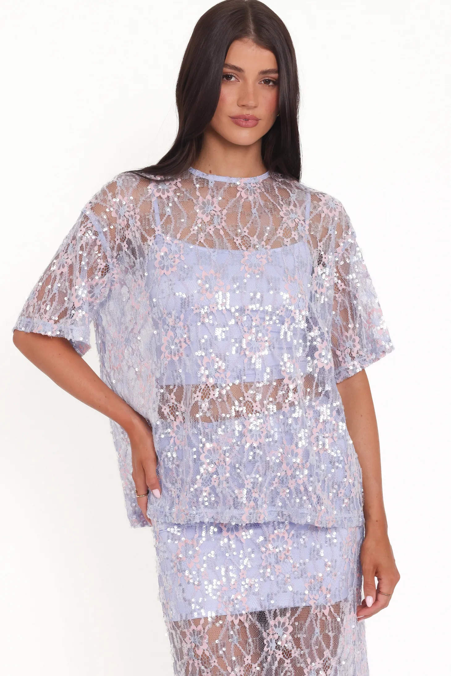 Yonder Sheer Lace Tee Top