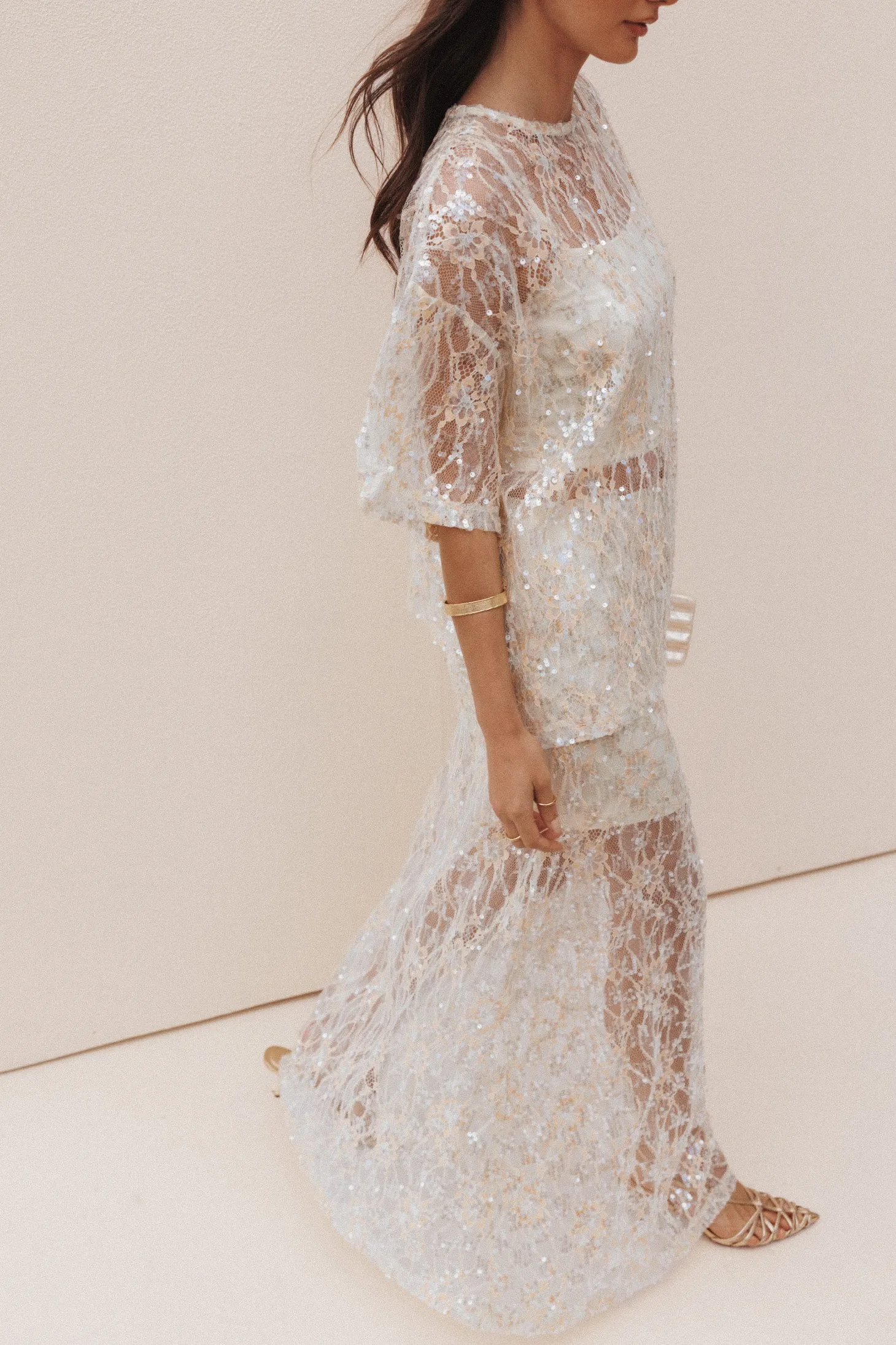 Yonder Sheer Panel Lace Maxi Skirt