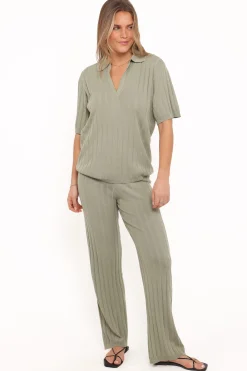 Yulissa Wide Ribbed Pant Set