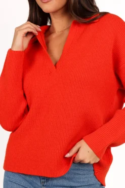 Zala Vneck Collar Knit Sweater