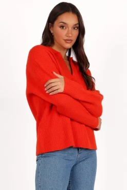 Zala Vneck Collar Knit Sweater