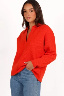 Zala Vneck Collar Knit Sweater