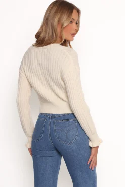 Zana Ribbed Ruffle Cuff Knit Sweater